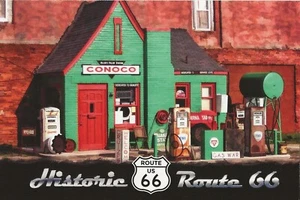 Postcard OK Commerce Route 66 Allen's Fillin' Station Conoco Ottawa County MINT - Picture 1 of 1