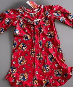 Vintage 2003 Rudolph Reindeer Girls 24 Months 2T Sleep Nightgown Red NOS NWT - Picture 1 of 6