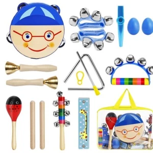 Kinder Percussion Set Holz Rasseln Percussion Musikinstrumente Spielzeug NEU - Bild 1 von 3
