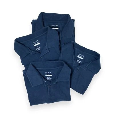 Conjunto de 4 camisas polo uniformes de manga corta azul marino talla L 10/12 Foto 1 de 4