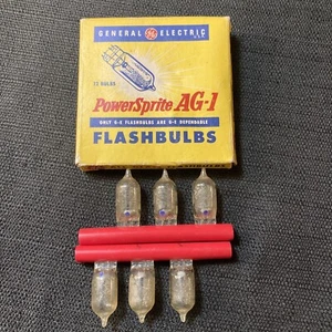 Vintage 6 General Electric GE PowerSprite AG-1 Bulbs - Picture 1 of 3