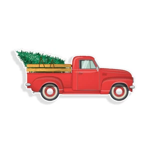 Red Santa Truck Christmas Tree Sticker Cup Car Vehicle Window Bumper Vinyl Decal - Imagen 1 de 1