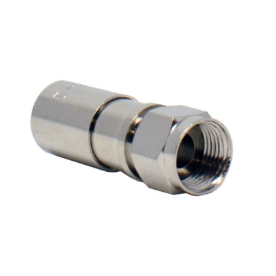 50pcs RG6 Quad Shield Coaxial F-Type Compression Connector - Image 1 of 4