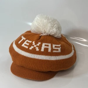 Vintage Texas Longhorns Orange Beanie Mütze Strickmütze Bommel Baskenmütze - Bild 1 von 14