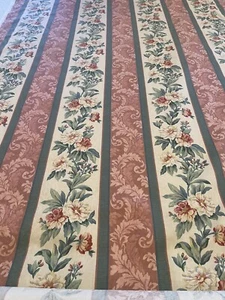 VTG 5 yards Damask Stripe Floral  Anju Woodridge Decor Fabric 56"W Mauve green - Picture 1 of 12