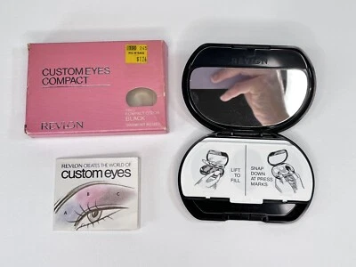 New Vintage 1983 Revlon Custom Eyes Trio Compact Black Eyeshadow Color Chart Box - Image 1 of 2