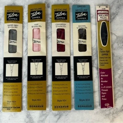 Lot 4 Talon invisible vintage zippers 7-9 in various colors made usa  & JP coats - Image 1 of 4