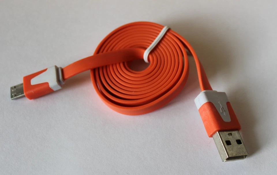 Colorful 3ft Flat Data Sync Charging Cable For Micro USB phone Samsung Android  - Image 1 of 1