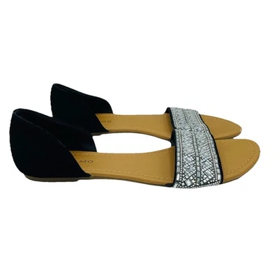 Zapatos Andiamo Mujer Talla 11 Brillantes Estrás Cómodos Sandalias Planas Sin Cordones Foto 1 de 4