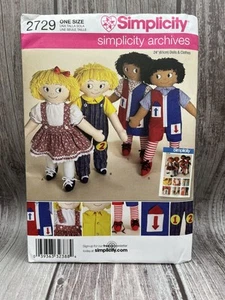 Simplicity 2729 Learn to Dress Rag 24" Dolls Retro Pattern 2008 Uncut - Picture 1 of 3