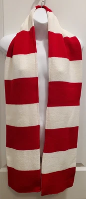 Knit Scarf 7 in. X 66 in. Red White Stripe - Image 1 of 4