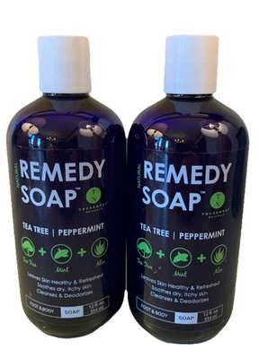 Remedy Soap Tea Tree Peppermint Aloe Body Wash Cleanse Deodorize Sealed 2 Pack - Image 1 of 3
