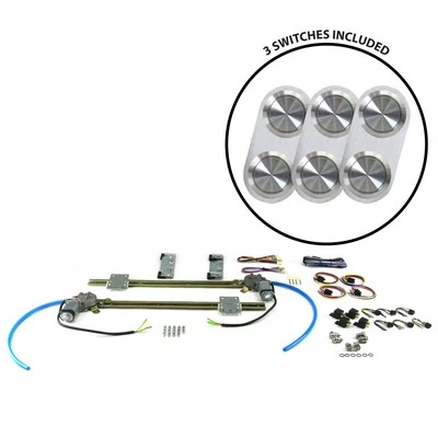 Kit de ventana eléctrica de vidrio plano de 2 puertas con 3 interruptores de tocho Daytona - sin iluminación   Foto 1 de 2