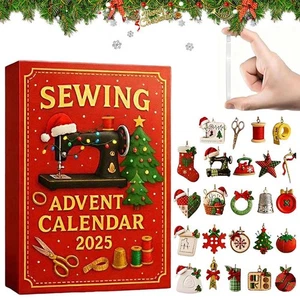 Sewing Advent Calendar 2025 24-Day Christmas Countdown Sur prise Box 2D Acrylic - Picture 1 of 17