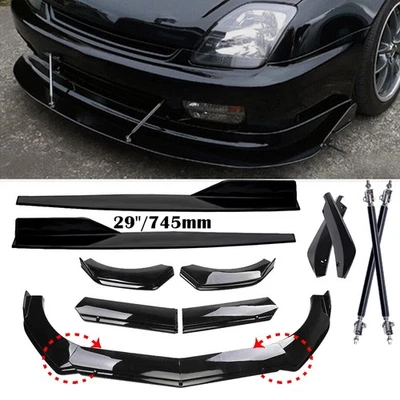 For Honda Prelude Front Bumper Lip Spoiler Splitter Body Kits Glossy Black Side Foto 1 de 4
