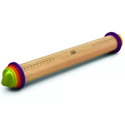 Joseph Joseph Adjustable Wooden Rolling Pin - 20085- 2mm 4mm 6mm 10mm - Image 1 of 4