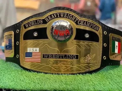 Cinturón de título réplica Campeonato Mundial de Lucha Peso Pesado Globo Cúpula NWA 2 mm Foto 1 de 4