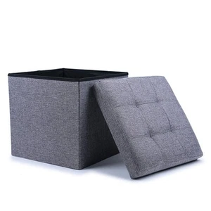 WoneNice Folding Storage Ottoman Cube Foot Rest Stool Seat 15x 15 - Picture 1 of 8