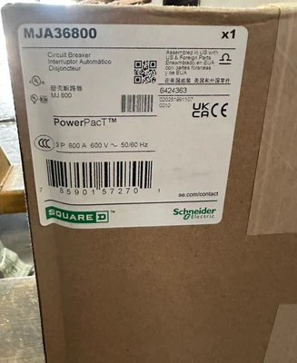 Disyuntor Square D MJA36800 - 800A, 3 polos, 600VAC, Hecho en EE. UU. Foto 1 de 3