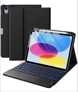 Funda Harvopu con Teclado para iPad 11ª 10ª Generación, Funda Folio NEGRA - Imagen 1 de 4