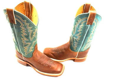 Justin WOMEN'S 7 B Turquoise Ponteggio Bent Rail Boots BRL317 - Image 1 of 4