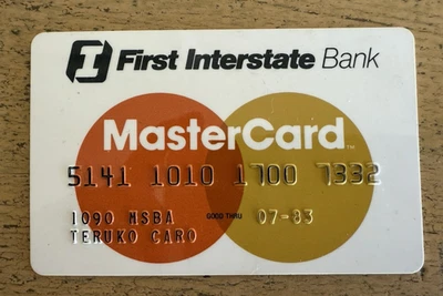 Vintage First Interstate Bank Mastercard Expired 1983 Signed - Image 1 of 2