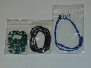Semi Precious Tube & Rectangle Vintage Bead Variety Lot of 3 Packs NOS - Picture 1 of 22