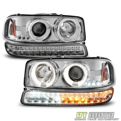 Faros proyectores LED para parachoques GMC Sierra 1500 2500 00-06 Yukon 1999-2006 Foto 1 de 4