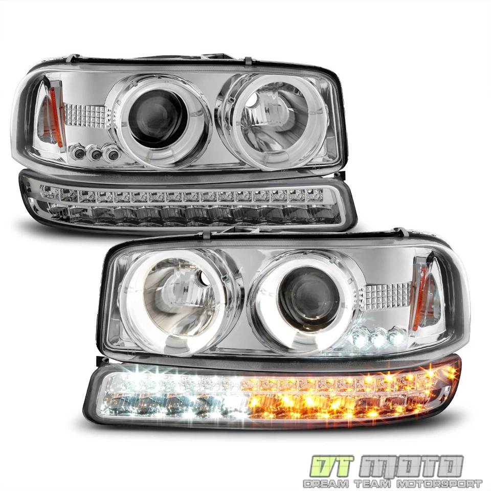 Faros proyectores LED para parachoques GMC Sierra 1500 2500 00-06 Yukon 1999-2006 Foto 1 de 4