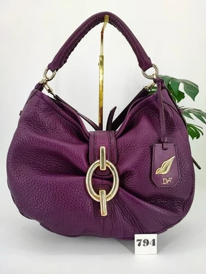 Bolso de hombro/mano Hobo de cuero granulado púrpura Sutra Diane Von Furstenberg DVF Foto 1 de 4