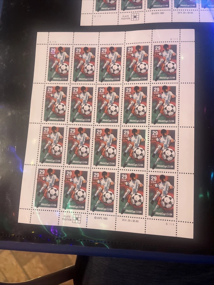 US 1994 #2824 29c World Cup Soccer 94 sheet of 20 MNH - Image 1 of 1