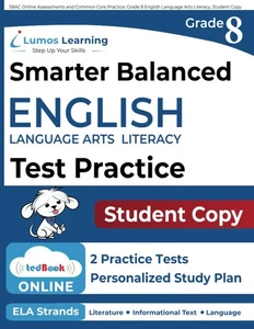 SBAC Online Assessments and Common Core Practice: Grade 8 English Language Arts, - Picture 1 of 1
