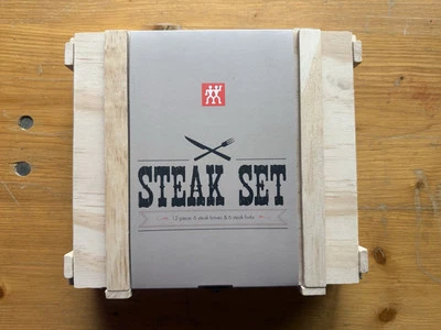ZWILLING - Steak Besteckset rustikaler Holzbox Edelstahl - 12 Teile - NEU & OVP - Bild 1 von 3