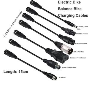 Electric Balance Bike Charger Adapter Cable 7 in 1 DC Connector Kit 5.5 x 2.1mm - Picture 1 of 17