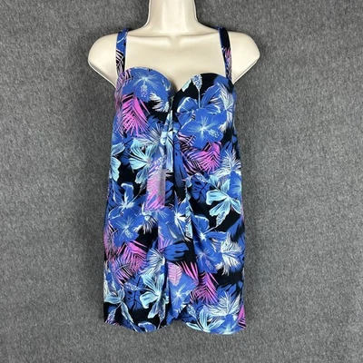 Vestido de baño tórrido para mujer talla 0 de una pieza tropical floral traje de baño vacaciones Foto 1 de 4