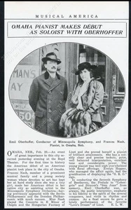1915 Emil Oberhoffer Frances Nash photo Nash Debut vintage print article - Picture 1 of 7