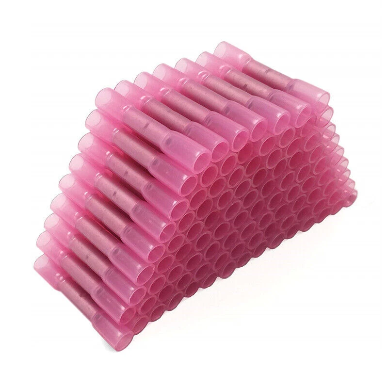 50-1000X Red Heat Shrink Wire Butt Connector 22-16AWG Waterproof Splice Terminal - Image 1 of 4