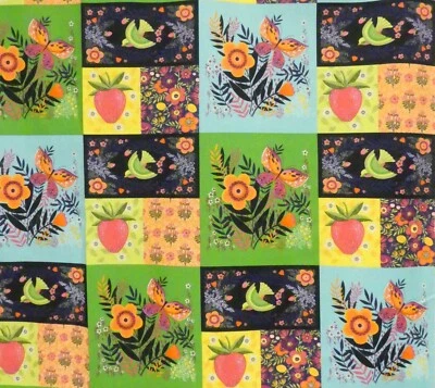 SUMMER LOVE, Multiple Color Floral Birds Butterflies, Dantini 4 Free Spirit, BTY - Image 1 of 2