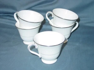 5 Waterford Lismore Platinum China Footed Cups Made in England - Picture 1 of 2