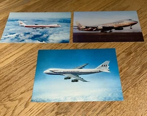 3 Vintage Boeing 747 Postcards - AMERICAN / TWA / SAS - Picture 1 of 7