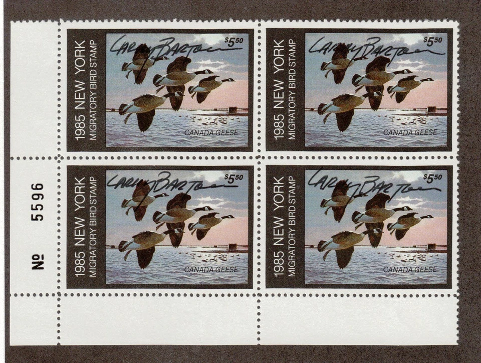 NY1 - New York First Of State Duck Stamp. A/S P.Block Of 4 MNH.OG.#02 NY1PB4BLAS - Imagem 1 de 1