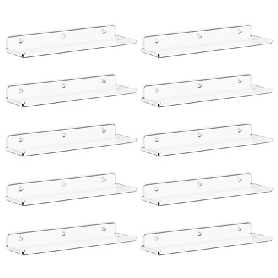Lifewit Floating Shelves for Vinyl Record,15" Clear Acrylic Wall Shelf - Image 1 of 4
