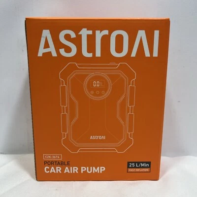Bomba de aire portátil para automóvil Astroai CZK-3674, amarilla, 25 L min, 100 PSI ~ NUEVA Foto 1 de 4