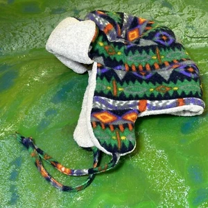 De colección Mad Bomber Estampado Azteca Trampero Invierno Sombrero Gorra Mediana Hecha en EE. UU. Snowboard - Imagen 1 de 8