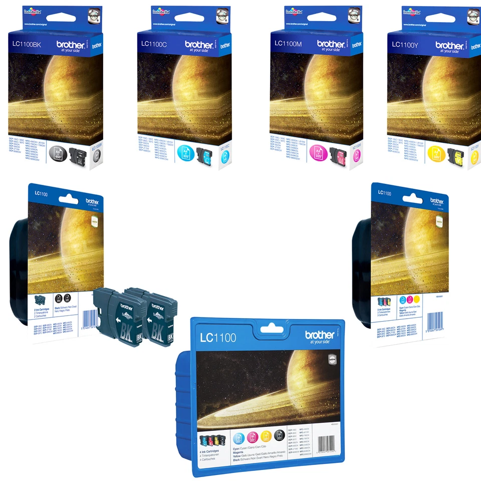 BROTHER LC-1100 CARTUCCIA ORIGINALE BK C M Y multipack 2 3 4  - Immagine 1 di 1