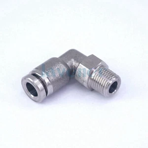 Fit Tube O.D 6mm-1/8" BSP codo macho 304 acero inoxidable neumático pushfit accesorio - Imagen 1 de 4