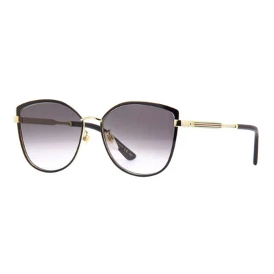 Gucci GG0589SK 001 Black/Gold/Grey Gradient 57-16-150 Sunglasses New Authentic - Image 1 of 2