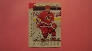 1997 98 Be A Player Pinnacle #98 Kevin Haller Autograph Carolina Hurricanes - Picture 1 of 12