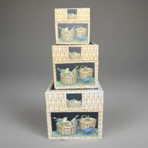 Bob's Boxes Birds & Baskets  by Shelly R. Smith Szs 4''X4'' & 3''X 3'' 2.5”x2.5” - Picture 1 of 10