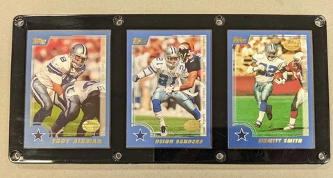 DALLAS COWBOYS 3 CARD PLAQUE TROY AIKMAN DEION SANDERS EMMITT SMITH Cover